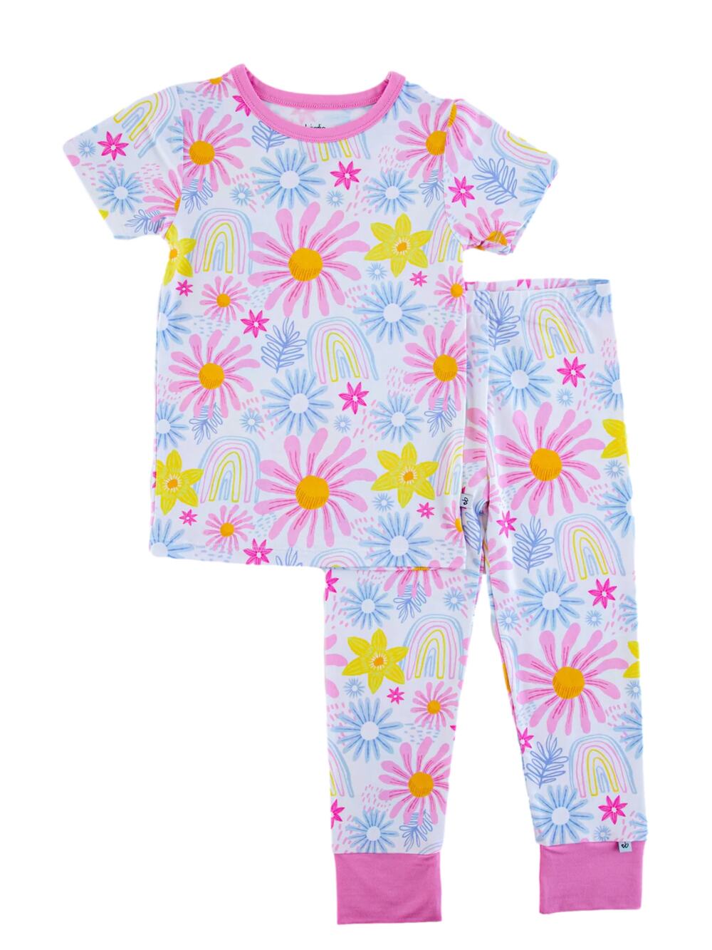 Birdie Bean Delia 2 Piece Pajamas Bamboo Shirt Pants Girls Size 6T Pink Floral